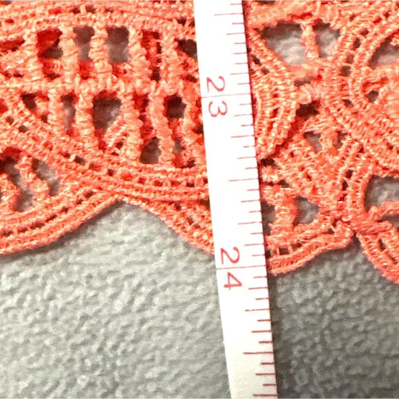 Womens Coral Crochet Lace Top Large By Fever Festival Coachella Fairy - Picture 6 of 6